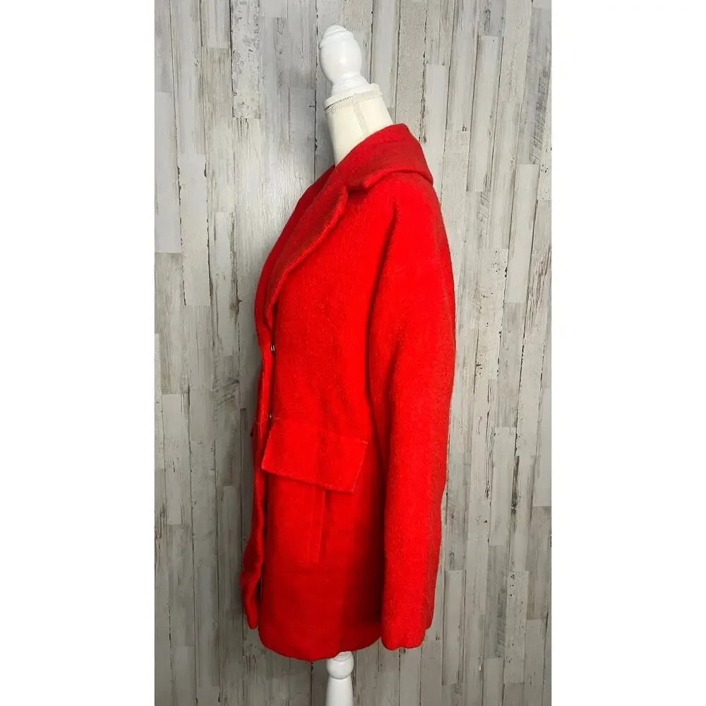 Trina Turk Women's Red Wool Overcoat Size 4 Winter Long Coat - Picture 8 of 10
